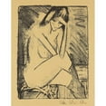 thumbnail image 2 of Otto Mueller 12x14 Gold Ornate Wood Frame and Double Matted Museum Art Print Titled - Sitting in Stockings (1924), 2 of 4