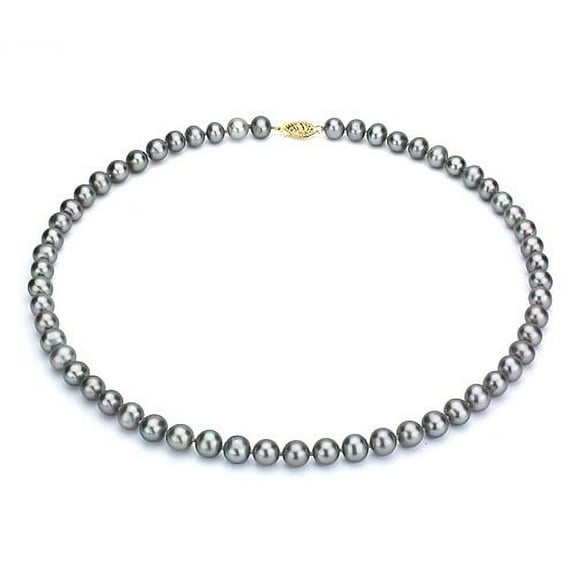 ADDURN Ultra-Luster 11-12mm Grey Genuine Cultured Freshwater Pearl 18" Necklace and 14kt Yellow Gold Filigree Clasp