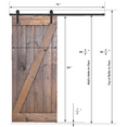 thumbnail image 3 of Essencaliy 36in x84in Solid Wood Barn Door, Made-in-USA Farmhouse Interior Sliding Barn Door With 6.25ft Barndoor Hardware Kit (DIY), 3 of 5