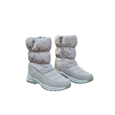 

GENILU Mens Womens Snow Boots Winter Waterproof Insulated Warm Lined Frosty Unisex Warm Anti-Slip Boot Silver 8.5