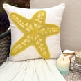 thumbnail image 2 of The HomeCentric Pillow Case With Zipper, Pillowcase&nbsp;With Zipper, Pillow Cover Pack of 2, 24x24 inch (60x60 cm) Yellow, Cotton Pillow Cover, Pillow Cover, Beach, Sea Creatures - Yellow Starfish, 2 of 10
