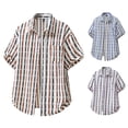 thumbnail image 3 of Fnnxeal Men Button Down Shirt Hawaiian Short Sleeve Casual Collared Summer Beach Coffee Shirts for Men Size XL, 3 of 4
