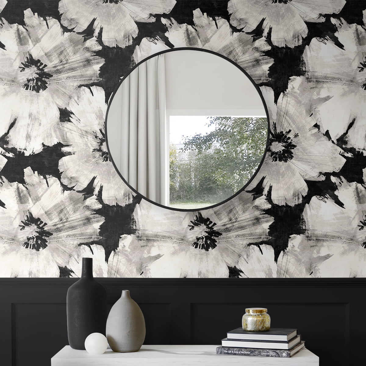 NextWall  Graphic Floral Peel and Stick Wallpaper - 27 in. W x 18 ft. L