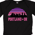 thumbnail image 4 of Inktastic Portland Oregon Retro Sunset Skyline Girls Long Sleeve Baby Bodysuit, 4 of 5