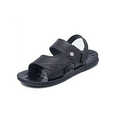 

Flat Sandals Men s Loafer Extremely Comfy Anti-Slip Beach Shoes for Traveling Pool Swimming Black 41