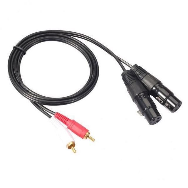 Cable de Conexión de Audio 5x2 RCA Macho a 2 XLR Hembra para Instrumentos Musicales 6 piezas