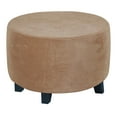 thumbnail image 1 of Guardoinrt Housse Extensible pour Pouf Rond, Housse de Tabouret Pouf Rond Extensible Facile à Entretenir, Brun Pâle, 1 of 6