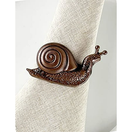 

Fennco Styles Nature s Touch Snail Metal Napkin Rings Set of 4 – Copper Napkin Holders for Family Dinner Themed Party Table Décor Banquets Holidays and Special Occasion