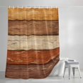 thumbnail image 3 of Shower Curtains for Bathroom, Farmhouse Burnt Orange Brown Waterproof Fabric Shower Curtain, Vintage Wooden Striped Decorative Bathroom Curtain for Bathtub, 72"x84", No Hooks Included, 3 of 9