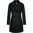 thumbnail image 2 of Wantdo Women's Peacoat Double Breasted Pea Coat Mid-Length Dress Coat Warm Winter Overcoat Black L, 2 of 14