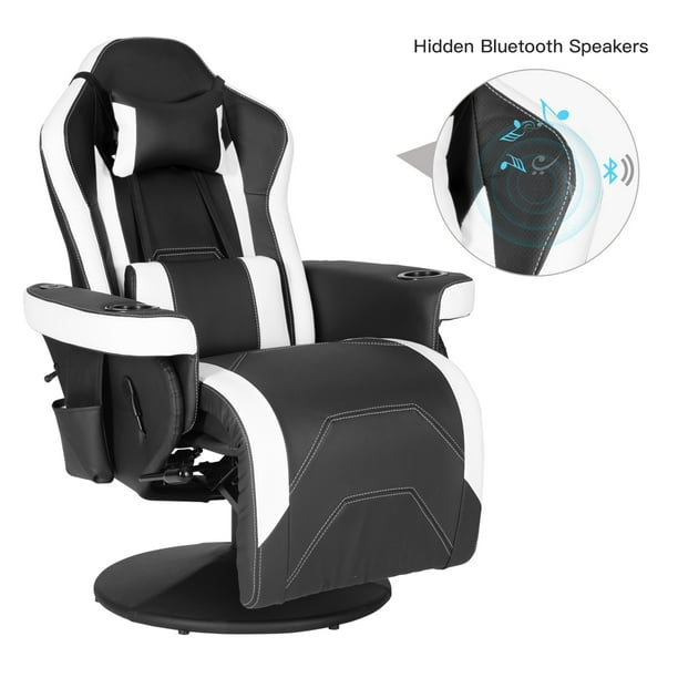 Massage Video Gaming Recliner Chair Ergonomic High Back Swivel Reclining Chair with Bluetooth