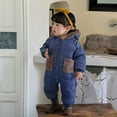 thumbnail image 7 of Infant Snowsuit Cute Long Sleeve Winter Romper with Bear Ears Hood Infant Winter Coat Boys Girls Down Jacket 3-6 Months, 7 of 7