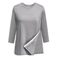 thumbnail image 2 of Post Shoulder Surgery Shirts for Women Crewneck 3/4 Sleeve Tear Away Side Snap Top After Cuff Chemo Port Adaptive Tee, 2 of 4