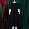 thumbnail image 5 of AURA Plus Size Elegant Off Shoulder A Line Midi Dress High Waist Puff Sleeve Summer Banquet African Party Dress, 5 of 10