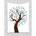 thumbnail image 1 of Music Note Tapestry, Silhouette of a Tree with Colorful on Branches Joyous Vibes, Wall Hanging for Bedroom Living Room Dorm Decor, 40W X 60L Inches, Dark Cocoa Multicolor, by Ambesonne, 1 of 2