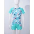 thumbnail image 5 of Sholeno Girls Swimsuit Two Piece Short Sleeves Rash Guard Set UPF 50+ Sun Protection Bathing Suit Tropical Leaves 16, 5 of 7