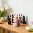 thumbnail image 5 of 3.94" Pastel Flocked Bow-Tied Bunny Set, Pastel Flock Bunnies Figurines with Bow for Spring Easter Home Office Party Table Centerpiece Decoration, 5 of 5