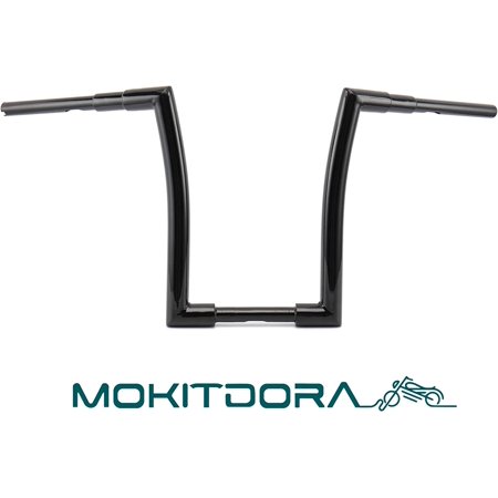 

MoKitDora 14” Rise 1.5” Fat 1 Clamp Ape Hanger Handlebar Z Monkey Bar for Harley Dyna Softail Sportster XL 883/1200 1994-up Road King & 1998-2013 Road Glide Gloss Black