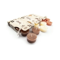 Bakery Tealight Candles Variety 3 Pack - 18 Premium Scented Tea Lights - Chocolate Fudge Brownie, Vanilla Bean, Cinnamon Bark - Shortie's Candle Company