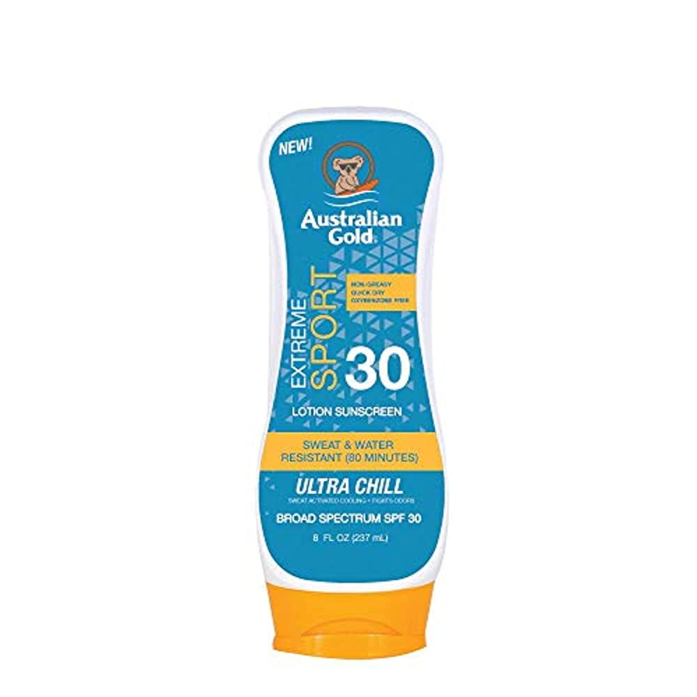 Australian Gold Extreme Sport Sunscreen Lotion SPF 30, 8 Ounce Broad Spectrum Sweat & Water