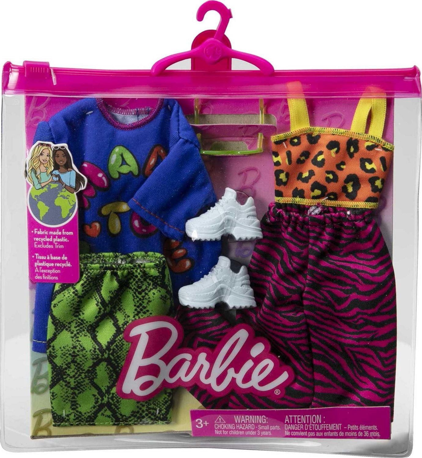 Barbie vêtements, mode vibrante et accessoire 2-pack pour poupées Barbie