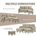 thumbnail image 4 of Pingliang Home Convertible Sectional Sofa L Shaped Sofa Modern Fabric 3 Seat Couch with Reversible Storage Ottoman and Side Storage Pocket for Living Room Office Apartment Studio, 4 of 10