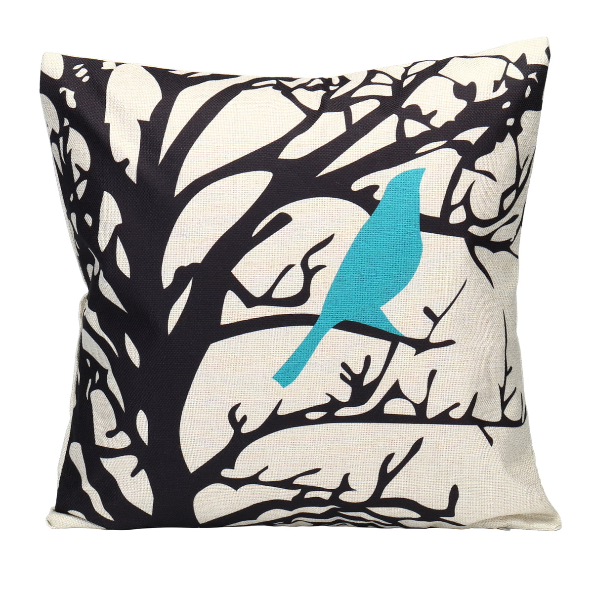 18'' Decor Linen Cushion Pillow Cover Pillowcase Pattern Birds Cover Home 