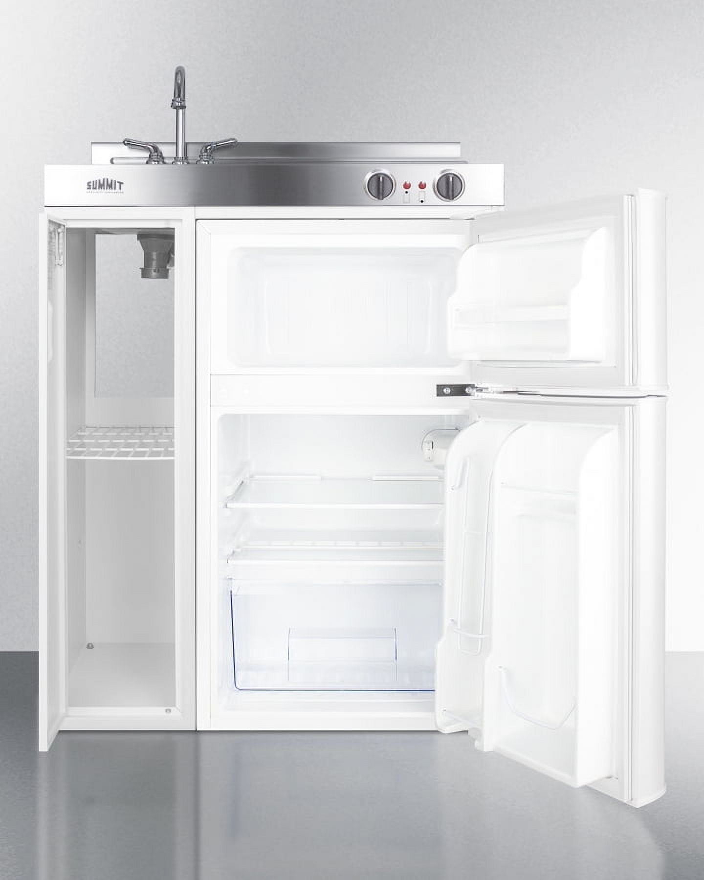 30" Wide All-In-One Kitchenette, White, Glass Burners