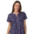 thumbnail image 5 of Aria Women’s Short Sleeve Split Neck Henley Cotton Nightgown 40”, Sizes XS to 5X, 5 of 7