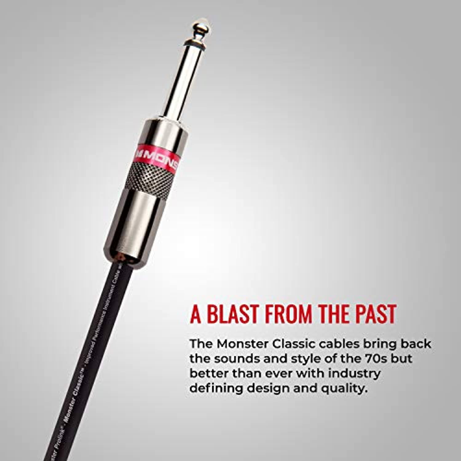 Monster 600495-00 Prolink Monster Classic 1/4" Instrument Cable. 12 ft - Right Angle to Straight