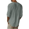 thumbnail image 4 of Mgmyaa Men's Long Sleeve T-Shirt V-Neck Base Layer Top Loose Casual Tunic Undershirt for Men, 4 of 7