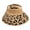 Khaki, variant on Women’s Straw Sun Visor Leopard Print With Adjustable Back Strap Wide Brim Sun Protection Hat