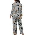 thumbnail image 5 of Kuiaobaty Cat Pumpkin Print Womens Soft Pajama Sets Spider Web Button Down Long Sleeve Pj Pants Set Halloween Sleepwear Nightwear, 2XL, 5 of 7