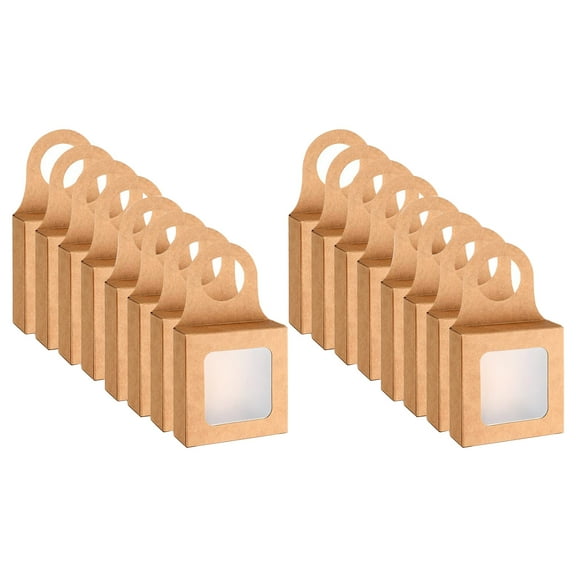 Cardboard Bottle Gift Box Windowed Paper Gift Case with Easy Carry Hook for Sweets & Snacks