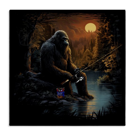Stupell Industries Traditional Monster Fishing at Lake Canvas Art, 30 x 30, by Jim Baldwin