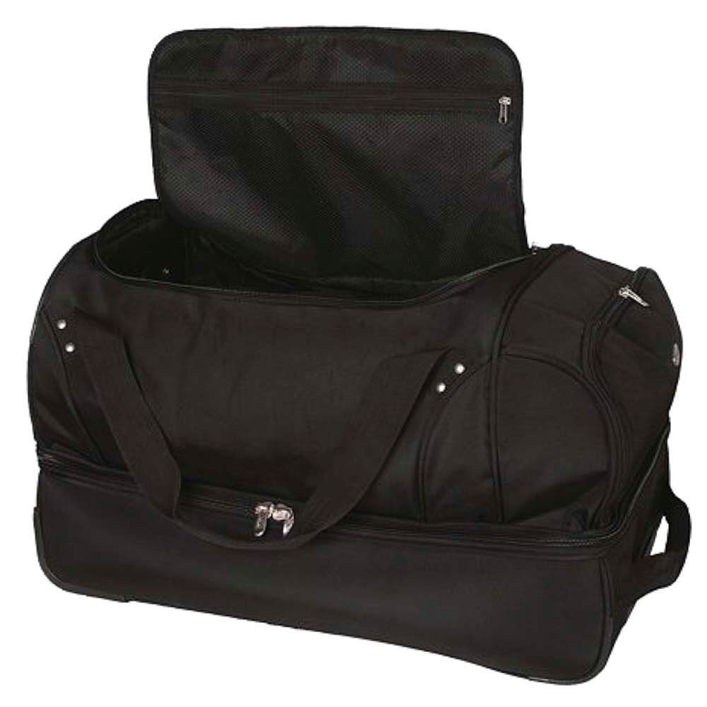 MOJO Cleveland Browns Black 27'' 2-Wheel Drop Bottom Rolling Duffel Bag