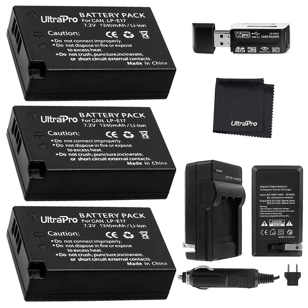 UltraPro 3Pack LPE17 Replacement Battery with Rapid Travel AC/DC