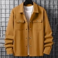 thumbnail image 5 of Men's Tweed Blazer Coat Casual Solid Color Long Sleeve Button Down Cardigan Work Jacket Double Pockets Lapel Fashion Business Office Outfits Essential Gift For Him | JASKFLY,Yellow M, 5 of 8
