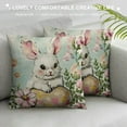 thumbnail image 3 of Shiartex  Happy Easter Hunny Bunny Throw Pillow Covers,  Easter Eggs Rabbit Pink Cushion Case Decoration for Sofa Couch, 3 of 5