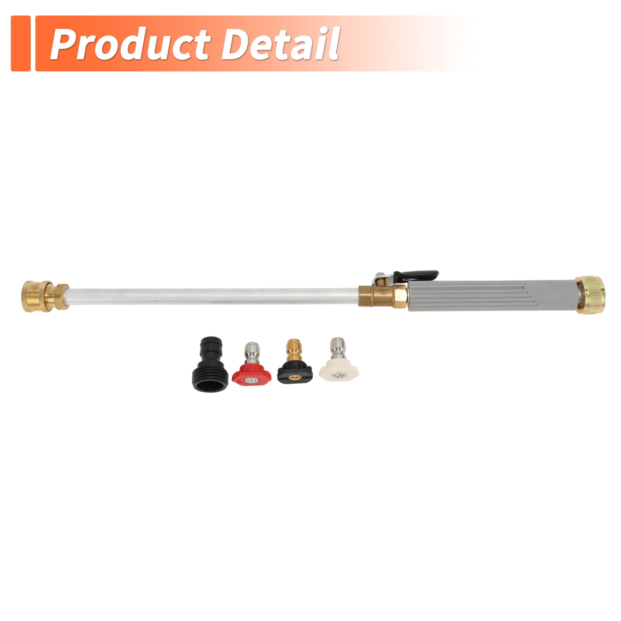 Unique Bargains Heavy Duty Water Hose Nozzle High Pressure Car Garden Hose Nozzle Adjustable Hand Sprayer for Gardening Vehicle Outdoor Washer Pet Showering Aluminum Alloy Copper TPR Gray