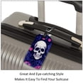 thumbnail image 3 of Square 2Pack PU Leather Couple Skulls Cruise Luggage Tag with Privacy Cover and Name ID Tag for Travel Handbags Backpacks Luggage Tags, 3 of 6