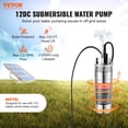 thumbnail image 2 of VEVOR Solar Water Pump, 12V DC 120W Submersible Deep Well Pump, Max Flow 3.2 GPM, Max Head 230 ft, Max Submersion 98.4 ft, Solar Powered Water Pump for Well, Farm Ranch Irrigation, Livestock Drinking, 2 of 9