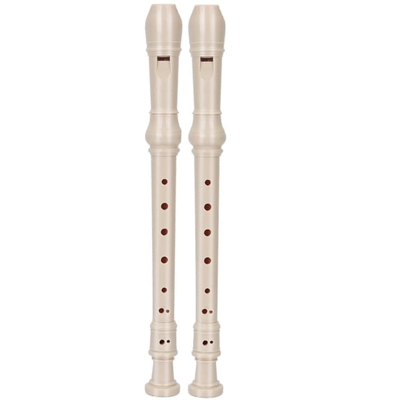 QAYOZ 2pcs Resin 8 Hole Soprano Recorder Portable Musical Instrument Flute Birthday Gift