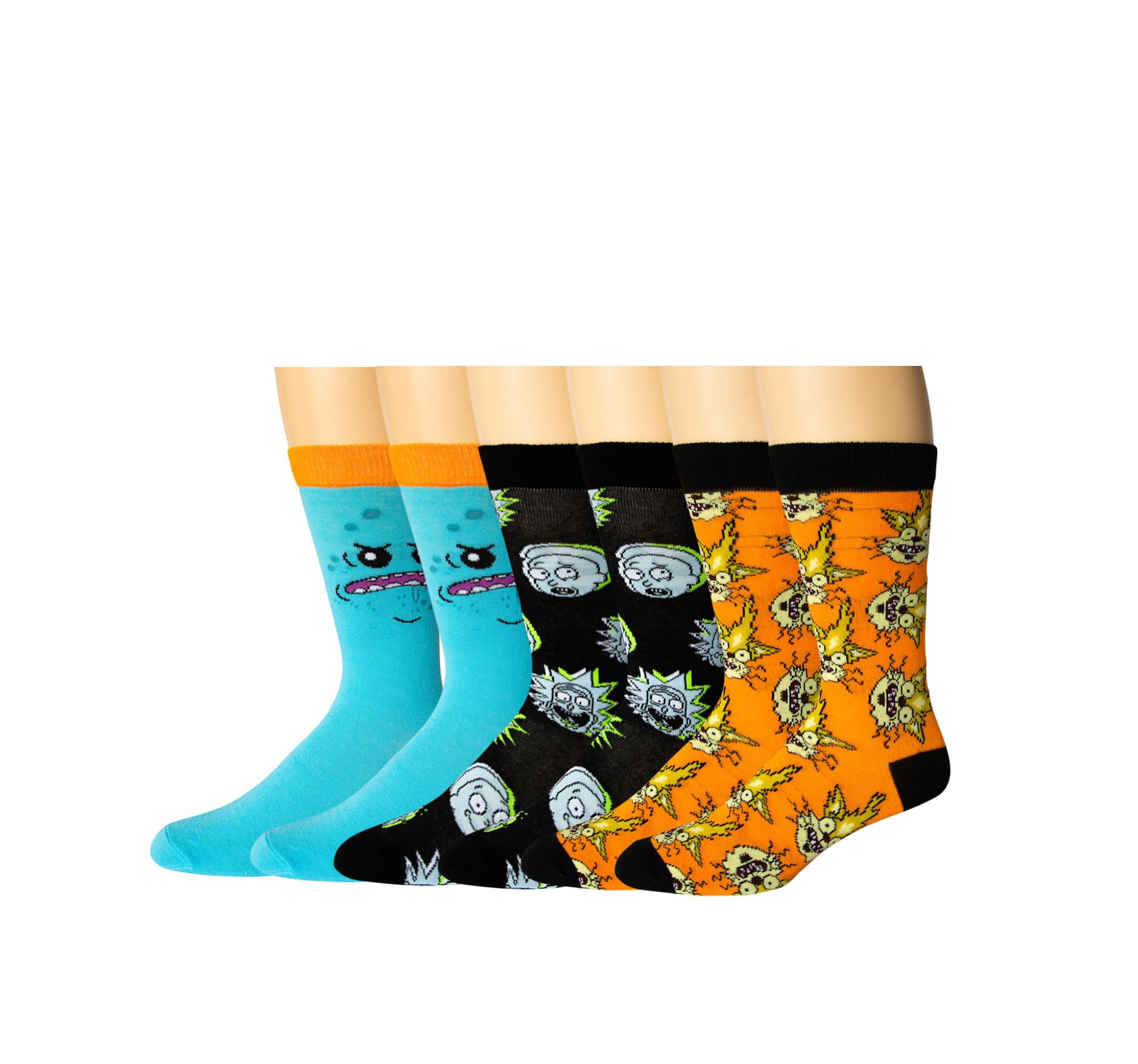 Rick and Morty Crew Socks 3-Pack | Mr. Meeseeks, Squanchy Cat, Rick and ...