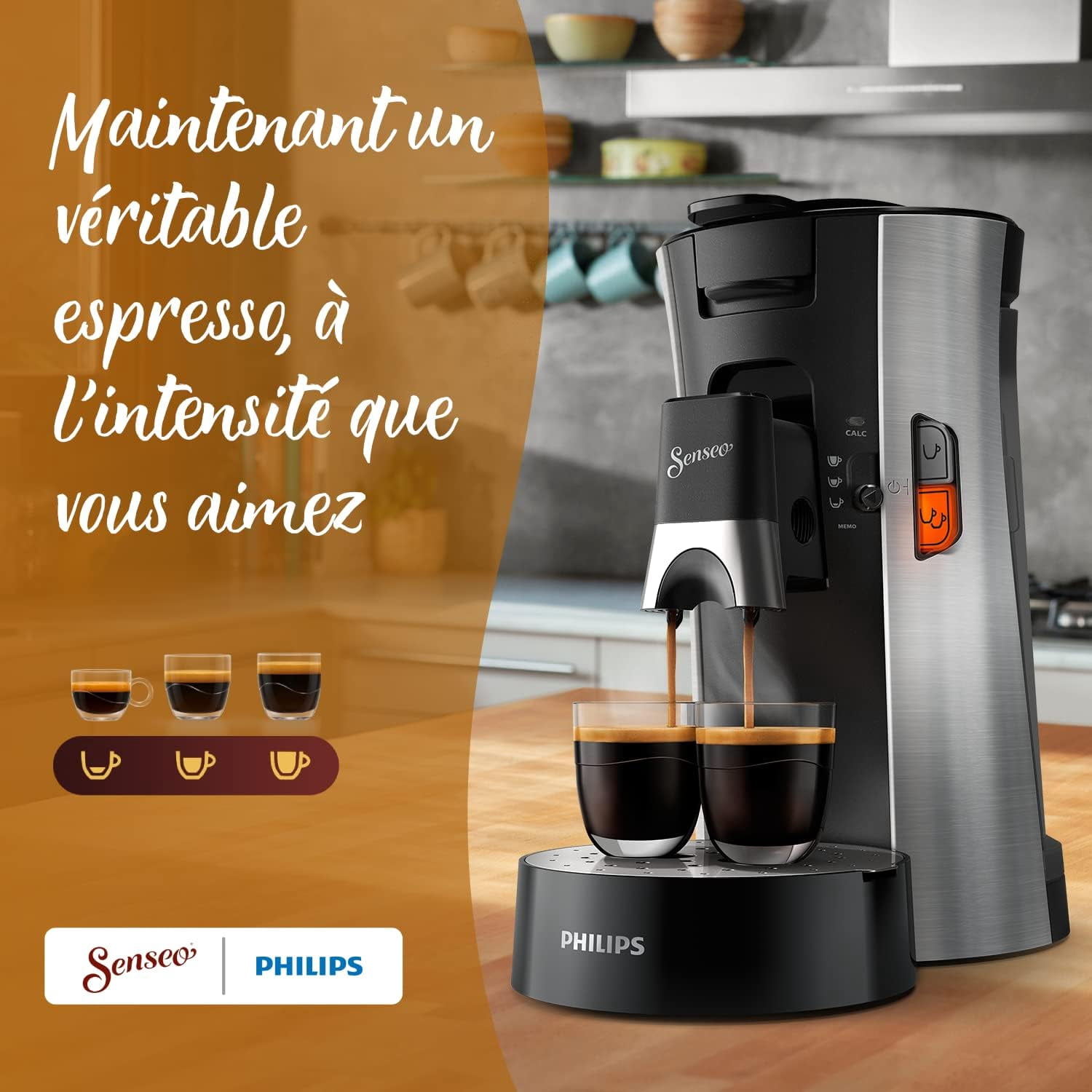 Senseo Espresso Coffee Pods ,Dark Roast Pads Arabica Blend Compatible with Philips Senseo Coffee Machines,3 Packs of 32 Pods