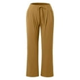 thumbnail image 4 of Vividxx Pants For Women High Waisted Pants For Women 2025 Linen Drawstring Pants Summer Lightweight Straight Leg Baggy Pants Pants Loose Fit Beach Trousers, 4 of 5