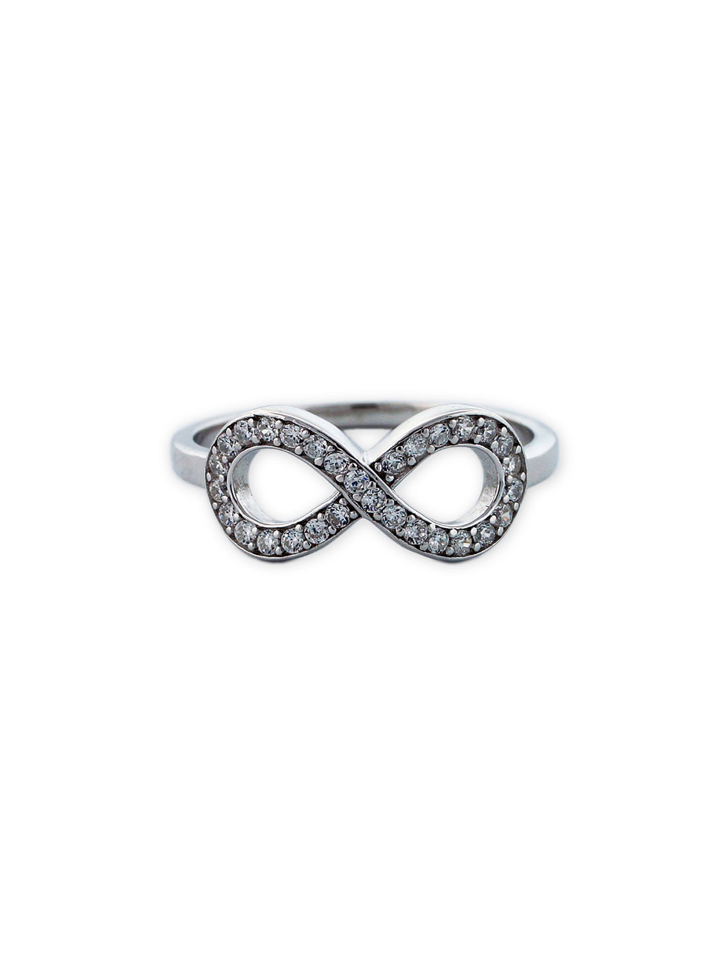 Hoops & Loops Sterling Silver Blue or Pink Cubic Zirconia Infinity Toe Ring 