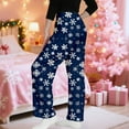 thumbnail image 4 of KHONTS Women's Christmas Comfy Pajamas Drawstring Stretch Floral Print Long Wide Leg Lounge Pants P XL, 4 of 6