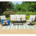 thumbnail image 5 of Summit Living 5-Seat Outdoor Funiture Sofa Set with Swivel Chairs, Metal Patio Conversation Sets with Cushions, Black & Beige, 5 of 11