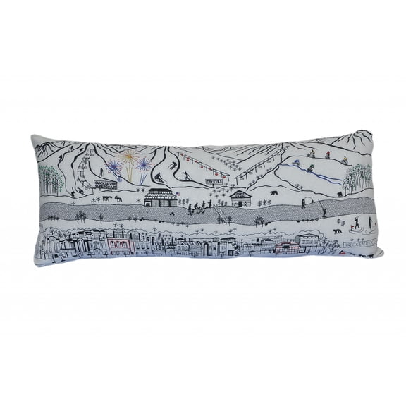 35" White Breckenridge Daylight Skyline Lumbar Decorative Pillow